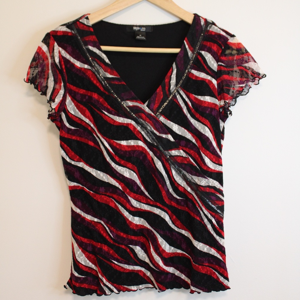 Style & Co Petite Y2K Blouse size Medium